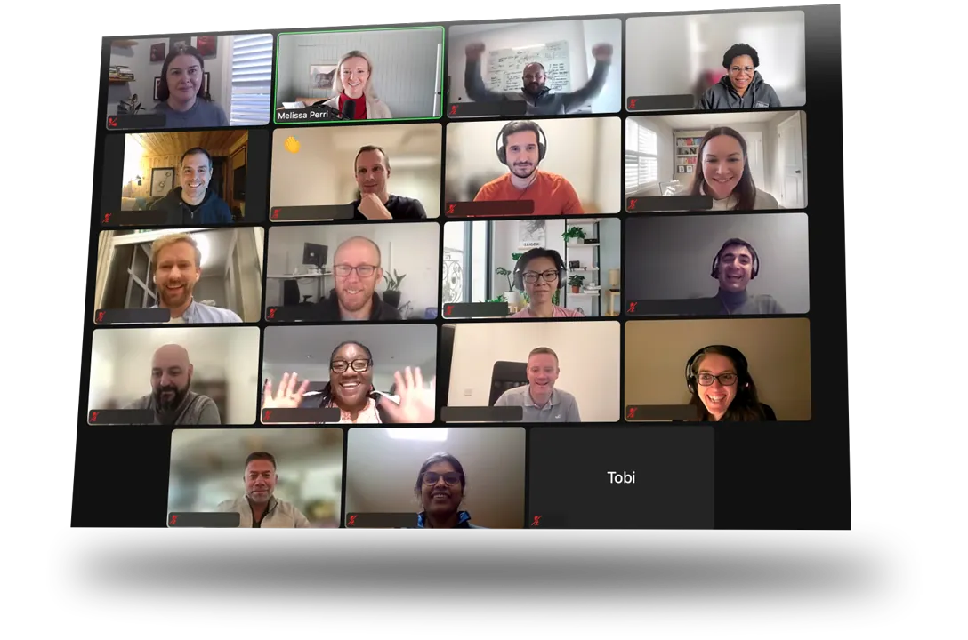 Product leadership team in a live session
